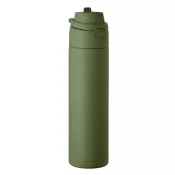Butelka stalowa ze słomką 650 ml TOIEN ONE Ciemnozielony