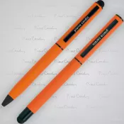 pomarańczowy - Zestaw piśmienny touch pen, soft touch CELEBRATION Pierre Cardin