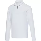 Biały - Zeus koszulka polo z zamkiem do połowy i długimi rękawami, uniseks