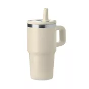 Kubek termiczny ze stali z recyklingu 500 ml ALAND Bezowy