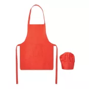 Fartuch i czapka kucharska dla dzieci 80 g/m² KID CHEF Czerwony