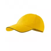 Żółty - Reklamiowa czapka z daszkiem Malfini SANDWICH 6P 306