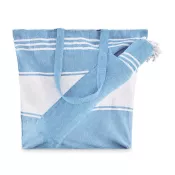 Torba plażowa z ręcznikiem hammam 180 g/m² HUMMUM Turkusowy
