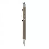 szary - Długopis aluminiowy z touch pen-em | Ida