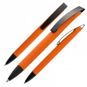 pomarańczowy - Długopis plastikowy z metalowym klipem BRESCIA