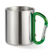 Kubek stalowy dwuścienny z karabinkiem 220 ml TRUMBO Zielony
