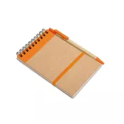 Notes A6 z długopisem 70 kartek gładkie SONORA Pomaranczowy