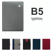 Kalendarz książkowy B5 TYGODNIOWY z registrami