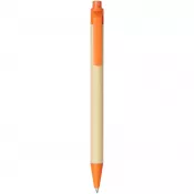 Pomarańczowy - Długopis Berk z kartonu z recyklingu i plastiku kukurydzianego
