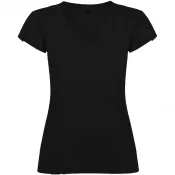Czarny - Damska koszulka z dekoltem w serek 155 g/m² Roly Victoria