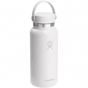 Biały - Butelka na wodę Hydro Flask Wide Mouth, pojemność 946 ml, z izolacją termiczną, wykonana ze stali nierdzewnej