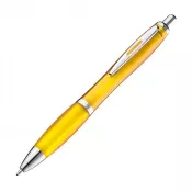 żółty - Długopis plastikowy reklamowy MOSCOW (transparentny)