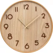 beżowy - Zegar ścienny drewniany