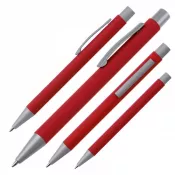 czerwony - Metalowy długopis reklamowy ABU DHABI