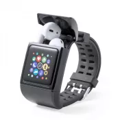 czarny - Monitor aktywności, bezprzewodowy zegarek wielofunkcyjny, bezprzewodowe słuchawki douszne