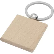Drewno - Kwadratowy brelok do kluczy Gioia z drewna bukowego