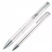 biały - Długopis metalowy ASCOT
