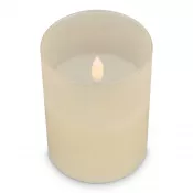 beżowy - Nyelle Świeca woskowa LED z możliwością ładowania w szklanym pojemniku