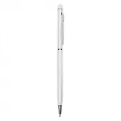 biały - Długopis metalowy błyszczący z  touch pen-em | Raymond
