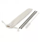Zestaw słomek wielokrotnego użytku, 2 szt. z czyścikiem