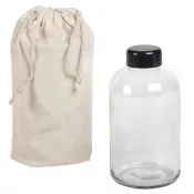 transparentny - Szklana butelka do picia DRINK HEALTHY 550 ml