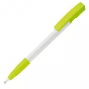 biało / jasnozielony - Długopis plastikowy Nash Grip