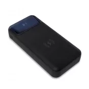 czarny - Power bank 20000 mAh z ładowarką indukcyjną Supremi