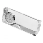 transparentny - Kryształowy przycisk do papieru z zegarem Cristalino