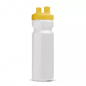 biało / żółty - Bidon sportowy z atomizerem 750ml