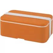 Biały-Pomarańczowy - MIYO jednopoziomowe pudełko na lunch 