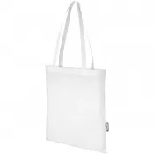 Biały - Zeus tradycyjna torba na zakupy o pojemności 6 l wykonana z włókniny z recyklingu z certyfikatem GRS