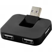 Czarny - Rozdzielacz USB Gaia 4-portowy