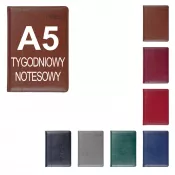 różne kolory - Kalendarz książkowy A5, tygodniowy, z registrami NEVRO