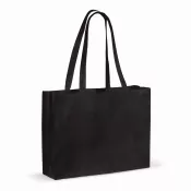 czarny - Torba z bawełny z recyklingu z dnem 140g/m² 49x14x37cm