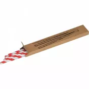 czerwony - Słomki do napojów tekturowe 10 szt. LINA
