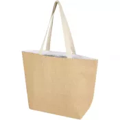 Biały-Piasek pustyni - Juta torba na zakupy z juty gramaturze 300 g/m² i pojemności 12 l