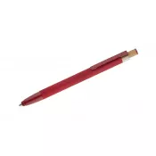 czerwony - Długopis z recyklingowanego aluminium z  wykończeniem soft touch ALPEN