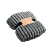 Koc polarowy RPET w paski 130x170 cm 450 g/m² NIEVE Kamienny Szary