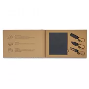 beżowy - Zestaw do serów z tacą z łupka Queso