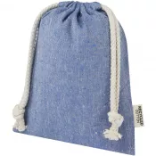 Niebieski melanż - Pheebs torba na prezent z bawełny z recyklingu o gramaturze 150 g/m² i z certyfikatem GRS, mała o pojemności 0,5 l