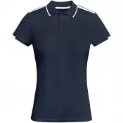 Biały-Navy Blue - Tamil sportowa koszulka damska polo z krótkim rękawem