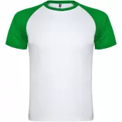 Biały-Zielona paproć - Indianapolis sportowa koszulka dziecięca z krótkim rękawem