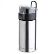 srebrny - Thermo cup click-to-open 330ml