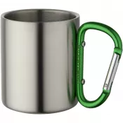 Zielony - Kubek termiczny z karabińczykiem Alps 200 ml