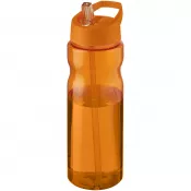 Pomarańczowy-Pomarańczowy - Bidon H2O Base® o pojemności 650 ml z wieczkiem z słomką