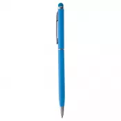 błękitny - Długopis metalowy matowy z touch pen-em | Dennis