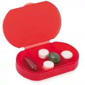 czerwony - Pojemnik na tabletki z 3 przegrodami