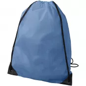 Jasnoniebieski - Plecak na sznurkach poliestrowy Oriole Premium, 33 x 44 cm