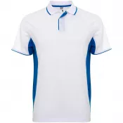 Biały-Błękit królewski - Montmelo koszulka polo unisex z krótkim rękawem