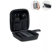 Zestaw z powerbankiem magnetycznym 5000 mAh ATLAS Czarny